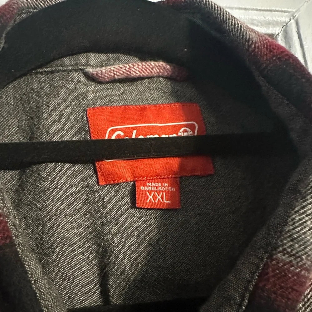 Coleman Red and Black Plaid Casual Button Down Shirt - Picture 2 of 5